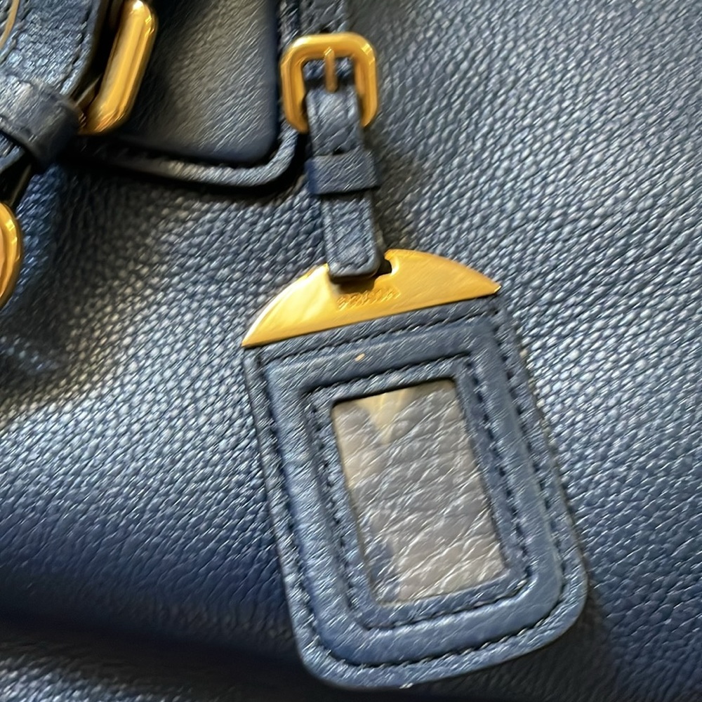 Prada Navy Blue Vitello Daino Leather tote - Picture 5 of 10